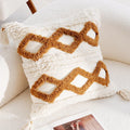 Axyaa Boho Beige Brown Jacquard Embroidery Pillowcase 45X45cm