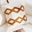 Axyaa Boho Beige Brown Jacquard Embroidery Pillowcase 45X45cm