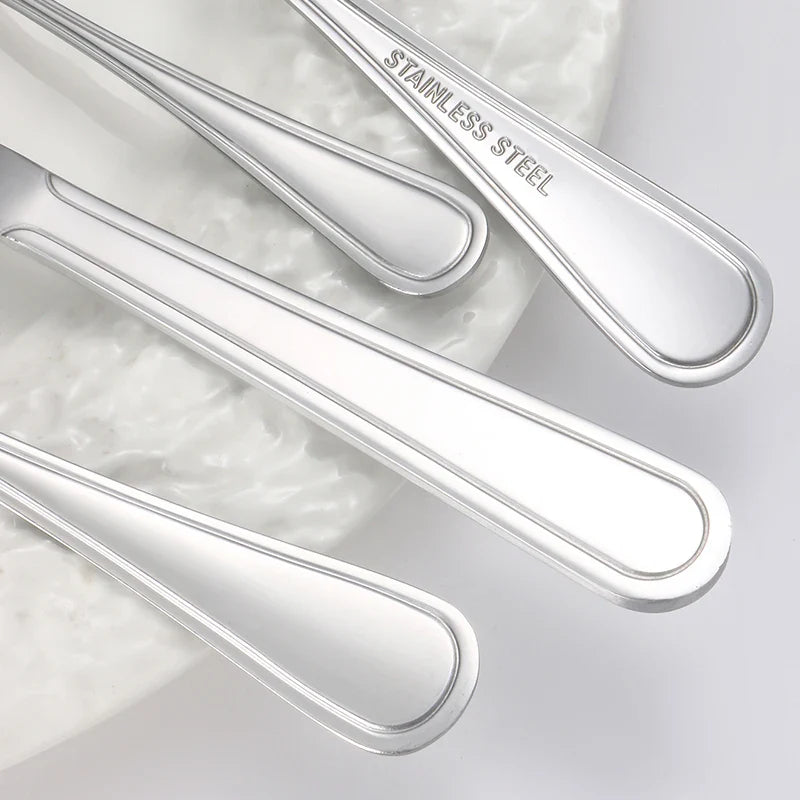Axyaa 30-Piece Stainless Steel Cutlery Set - Ideal for Restaurants and Hotels