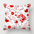 Axyaa Red Lips Heart Pillow - Black Love Sofa Car Cushion Cover