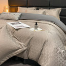 Axyaa Jacquard Quilt Cover Set - Breathable Tencel Satin, Double Bed