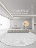 Axyaa Modern Art Minimalist Round Rug for Living Room Decor and Bedroom Carpet