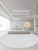 Axyaa Modern Art Minimalist Round Rug for Living Room Decor and Bedroom Carpet