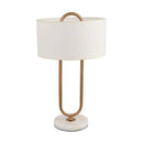 Axyaa Marble Base Table Lamp White Fabric Lampshade