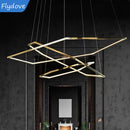 Axyaa Golden Hexagonal Geometric LED Chandelier - Nordic Modern Creative Indoor Fixtures
