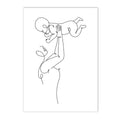 Minimalist Axyaa Mother and Child Wall Art Print for Home Decor
