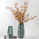 Axyaa Thick Crystal Vase Green Glass Flower Pot Home Décor Arrangement Accessories