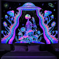 Axyaa Fluorescent Tapestry: Astronaut UV Wall Hanging for Independent Room Aesthetics