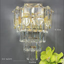 Axyaa Gold Crystal Chandelier: Luxe LED Hanging Lamp for Home Decor