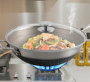 Axya Glass Handle Stainless Steel Pot Lid for Frying Pan and Wok