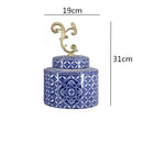 Axyaa Blue & White Porcelain Vase Jar: Classic Chinese Home Decor & Organization