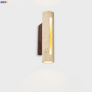 Axyaa Vintage LED Wall Sconce Yellow Travertine Wabi Sabi Bedside Lamps