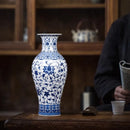 Axyaa Blue and White Porcelain Antique Vase Home Decoration