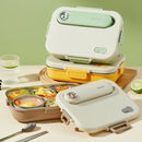 Axyaa Stainless Steel Bento Lunch Box Set - Large Capacity with Tableware