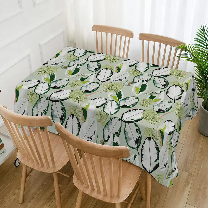 Axyaa Tropical Leaf Tablecloth: Stain Resistant, Antifouling for Home Dining or Coffee Table