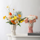 Axyaa Donut Shape Ceramic Flower Vase for Wedding Valentine's Day Home Decor