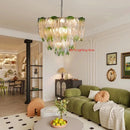 Axyaa Luxury Green Glass Chandelier: Elegant High-end Lighting for Living Room, Bedroom, Hotel
