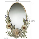 Axyaa Pastel Floral Oval Wall Mirror - Forever Blooms