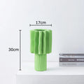 Axyaa Green Ceramic Vase: Irregular Wrinkle Design for Floral Arrangements