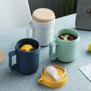 Axyaa Portable Breakfast Cup with Lid and Spoon