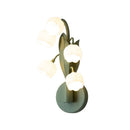 Axyaa Green Metal Wall Light with Adjustable Switch and Acrylic Orchid Lampshade