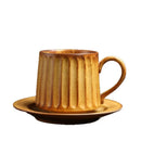 Axyaa Retro Coarse Pottery Coffee Cup and Saucer Set