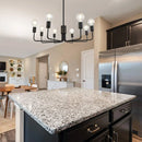 Axyaa Vintage 8-Light Black Ceiling Chandelier Pendant - Indoor Living Dining Room Lighting