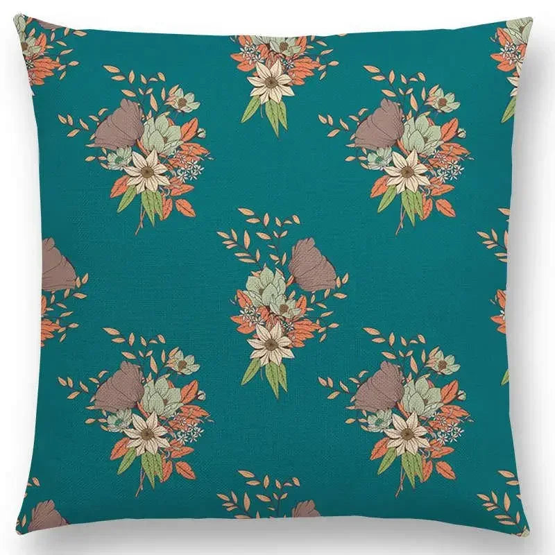 Axyaa Botanical Floral & Butterfly Cushion Cover - Home Decor Sofa Pillow Case
