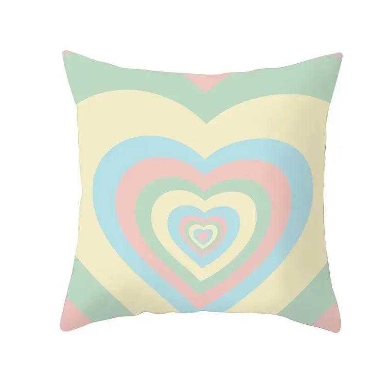 Axyaa Simple Love Print Couple Pillowcase for Sofa and Office Décor