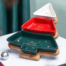 Axyaa Christmas Tree Fruit Platter & Candy Plate in Ceramic Box - Festive Gift