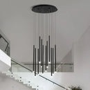 Axyaa Gold LED Chandelier Light for Modern Home Staircase Decor
