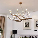 Axyaa Nordic Resin Iron Glass Pendant Chandelier