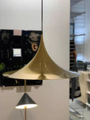 Axyaa Trumpet LED Chandelier: Minimalist Luxury Saucer Shape for Restaurant, Bar & Study