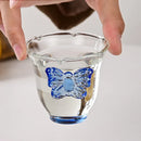 Axyaa Espresso Glass Tea Cup 80ml - High Borosilicate Heat-Resistant Butterfly Design