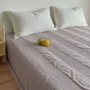 Axyaa Quilted Cotton Sand Washed Bed Cover - Cream Padded Sheets