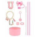 Axyaa 10pc Tumbler Accessory Set: Straw, Cover, Cap, Boot, Stopper, Keychain, Sticker