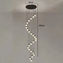 Axyaa Crystal Chandelier Stair Pendant Living Room Interior Lighting