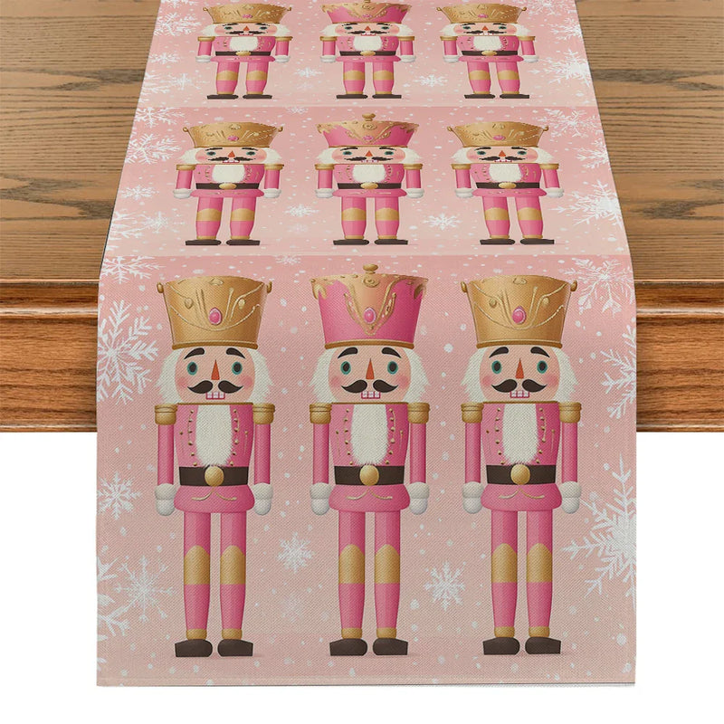 Axyaa Christmas Snowflake Table Runner for Kitchen Holiday Party Decor