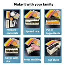 Axyaa Sushi Molds Set with Shovel: Heart/Round/Square Shapes, DIY Tools for Home Sushi Making