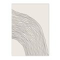 Axyaa Beige Black Lines Abstract Canvas Wall Art: Modern Minimalist Nordic Living Room Decor