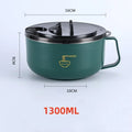 Axyaa Stainless Steel Double-Layer Noodle Bowl - Anti-Scalding Lunch Box & Food Container