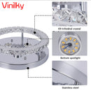 Axyaa Crystal LED Chrome Ceiling Lamp Small Chandelier Stainless Steel Lighting Fixtures