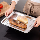 Axyaa Stainless Steel Food Storage Tray Rectangular Baking Pan for Kitchen and BBQ