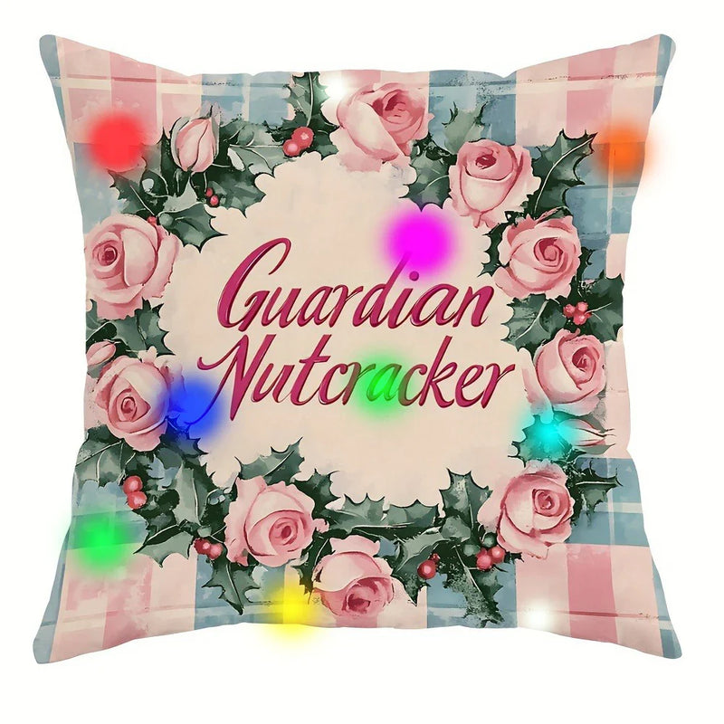 Axyaa Christmas Nutcracker Garland LED Pillowcase - Festive Home Decor