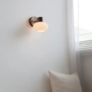 Axyaa White Glass LED Wall Light Pumpkin Stairs Modern Nordic Decor Bedside Lamp