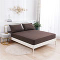 Axyaa Soft Fitted Sheet Set, Solid Color, Single Double Bed Sheet & Pillowcases