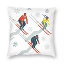 Axyaa Ski Resort Pattern Pillowcase - Home & Car Decor Square Cover