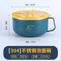 Axyaa Stainless Steel Ramen Bowl with Lid - Heat Resistant Noodle Cooker