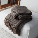 Axyaa Chunky Knit Throw Blanket, Cozy Fringed Design, Soft Weave, 47"x75" or 47"x102"