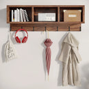 Axyaa Industrial Coat Rack Shoe Bench Set with Storage Cubbies